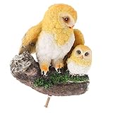 F Fityle 人工動物モデル　フクロウ　動物　人工羽毛　プラスチック　素敵　全２カラー - 黄