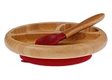Baby Toddler Bamboo Spill Proof Stay Put Suction Divided Plates. Bye Bye Plastic. BPA Fee & Eco-Frie