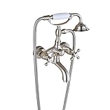 Rozin 風呂桶 浴槽用 混合水栓 じゃぐち 糸ひき 浴室 浴池用 蛇口 デュアルレバー 壁取付型