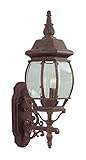 Livex Lighting 7524-18 Outdoor Wall Lantern with Clear Beveled Glass Shades, Weathered Brick [並行輸入品]