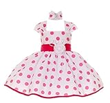 StylesILoveベビーガールズレッドホワイトドットフラワーガールドレスand Headband カラー: パープル