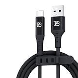 【TYB】タイプc 充電 ケーブル シリコン Type-C 充電ケーブル ノートパソコン充電 usb-c 急速充電 高速データ転送 スマホ シリコンケーブル 1m/2m (ブラック, USB-A TO TYPE-C（2m）)