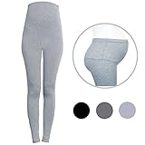 9分丈 マタニティ お腹 楽ちん レギンス ウエスト ゴム調節可能 薄手 産前 産後 対応　スパッツ パンツ 締め付けない さらさら しっとり 快適な 肌触り (L, ライトグレー)