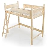 木製 天然木 ベッド ロフトベッド システムベッド はしご すのこ板 セミダブル ナチュラル