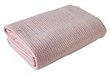 Clair de Lune Cot Bed/ Cot Extra Soft Cotton Cellular Blanket (Pink) by Clair de Lune