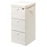 フラップボックス タオル収納 衣類 フラップ 収納 ランドリーボックス フロントオープン 布製 3段 ナチュラル