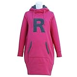 授乳服 ワンピース スウェット 裏起毛 授乳口付 長袖 パーカーワンピース ピンク-M8556 L