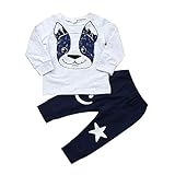 Tovadoo 子供服 ベビー服 男の子 上着+ズボン 春新作 長袖 犬柄 立体耳 星柄 可愛い ファッション 保育園 旅行 プレゼント