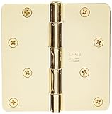 Stanley Hardware RpRD741 4" X 4" Round Corner 1/4" Radius Residential Hinge in Bright Brass [並行輸入品]