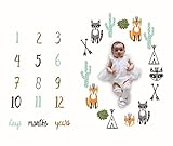赤ちゃん月間マイルストーンブランケット新生児月間パーソナライズドフォトブランケットフォト小道具撮影男の子女の子のための背景,A