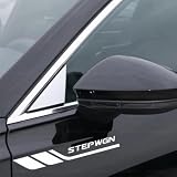 ステップワゴン 車 ステッカー デカール シール ステップワゴン ステップワゴンスパーダ RP系などの車種に適用 防水ステッカー サイド ドレスアップ 左右1枚ずつ おしゃれ 耐熱 反射 (STEPWGN,ぎんはく)