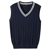 [Hilarocky] ニットベスト メンズ ベスト Vネック セーターベスト ニット 無地 大きいサイズ 薄手 ビジネス 通勤 通学 春 秋 冬