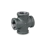 Everflow Supplies BMCR0100 Black Malleable Cross Fitting, 1 by Everflow Supplies