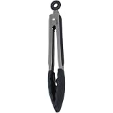 Avanti Silicone Tongs with Head and Grip, 23 cm Size, Black