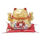 Archnote 招き猫 置物 おしゃれ 貯金箱 新築祝い 開店祝い 贈り物 まねきねこ 金色