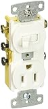 Hubbell Wiring Systems RC308W tradeSELECT Three Way Combination Toggle Switch with Self-Grounding an