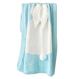 「homecoi」ベビー用ブランケット　敷きカバー　マット　ラグ　尾付き　寝具　休憩　休み用　耐久性　ソフトタッチ　やわらか　ふんわり　おしゃれ　ベビー　キッズ　子供　赤ちゃん用　大人用 (ブルー)