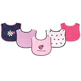 Luvable Friends 5 Piece Fun Girls Drooler Bibs, Ladybug by Luvable Friends [並行輸入品]