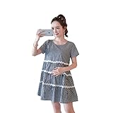 Jocolate(ジョコレート) マタニティ 授乳服 ワンピース 半袖 春 夏 チェック柄 レース 妊婦服 産前 産後 フォーマル 可愛い ２色
