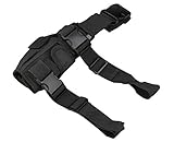 Olive-G 簡単脱着 レッグホルスター サバゲー エアガン ハンドガン ホルダー 右足用 ＢＬＡＣＫ