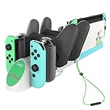 任天堂スイッチコントローラー用充電ステーション 6イン1 デスクトップ充電ドック Nintendo Switch Joy-Cons Proコントローラー用 USB 2.0プラグとUSB 2.0ポート付き ホワイト