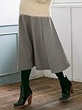 ANGELIEBE エンジェリーベ マタニティ ウール ブレンド シャギー ミモレ丈 フレアスカート 妊婦服 産前 M 杢グレー 22267 22267260