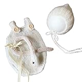 [NANA's shop] ヘビ帽子&オーバーオール&ぬいぐるみ 巳年ニューボーンフォト撮影衣装へび 月齢フォト (白)
