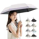 日傘【熱中症対策グッズ】折りたたみ傘 完全遮光 収納ポーチ付き 小型 折り畳み傘 折りたたみ バイカラー UPF50+ 紫外線遮断 6本骨 