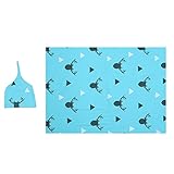 新生児毛布Bath with帽子ベビーブルーおくるみソフト暖かいコットン鹿ブルー毛布