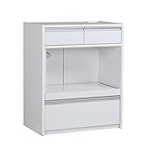 arne キッチンラック 伸縮 R+レンジ 75L ロータイプ 幅74.2～136.6cm 高さ90cm ホワイト