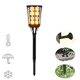 ソーラー懐中電灯炎のシンチレーション96 LED1900-2000K 35LM屋外の風景の照明自動オン/オフ防水ガーデン風景ライトブラック,1Pack