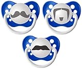 Personalized Pacifiers Mustache Pacifier, 3 Pack - Blue by Personalized Pacifiers [並行輸入品]