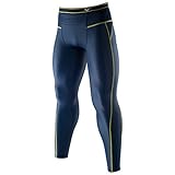 MIZUNO(ミズノ) ロング タイツ バイオギア コンプレッション メンズ Mサイズ ネイビー×ライムグリーン a60bp370-M-83