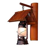 Southeast Asia E27 Wall Lamp Bamboo Restaurant Corridor Wall Lights Horse Lantern Garden Balcony Handmade Decorative Wall Lamp Creative Bamboo Lamp Vintage Kerosene Wall Lantern