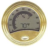 Don Salvatore Round Gold Finish Digital Hygrometer/Thermometer [並行輸入品]