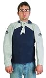 MCR Safety 38423MW Memphis Split Cow Leather Welding Sleeve with Adjustable Neck Strap, Gray, 23-Inc