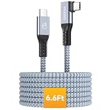 iDsonix USB Type-C ケーブル 200CM、40Gbps 高速データ転送、8K/60Hz ビデオ出力、100W 急速充電、100W 直角 USB-C - USB-C ケーブル、Thunderbolt 4、MacBook Air Pro、iPad Pro/Air、Galaxy などに対応