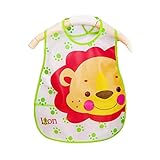 出産祝い　ベビー　赤ちゃん　食事用スタイ　ビブ　よだれかけ　エプロン　前垂れ　防水　防汚　洗いやすい　快適　可愛い　1-3歳（笑顔のライオン）