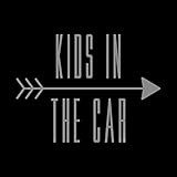kids in car カッティング ステッカー Mサイズ シルバー 銀