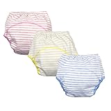 (ビッグエレファント) Big Elephant ベビー用 女の子 下着 可愛い ライン ベビーパンツ ブリーフ トレーニングパンツ 三色セット 80 90 100 9-12ヶ月 B91