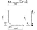 補助手摺（樹脂被覆付） 標準取付タイプ（B・D・G）左勝手木目調 SK-297RJ-600x700　　新協和