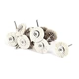 uxcell 軸付砥石　ブラシ研磨用のホイール　25mmの直径　回転工具　シルバートーン　15枚入り