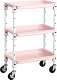 TRUSCO(トラスコ) カラーワゴンロイヤル 浅型3段 ピンク CWR-430-P