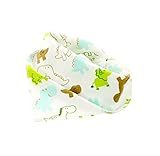 4本ベビーネッカチーフ/赤ちゃんのための唾液タオル、調節可能なピュアコットン、恐竜