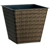 yamatei WP-007C38E ウィッカーポット スクエア ＶＬ 規格38A 茶 径41.5×高さ38cm