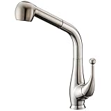Dawn AB50 3079BN Single-Lever Put-Out Spray Kitchen Faucet, Brushed Nickel [並行輸入品]