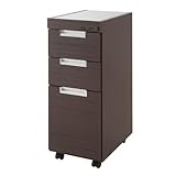 ステンレス天板すきま収納キッチンカウンター 幅30.5cm ダークブラウン NO-0041