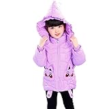 Kayiyasu カイヤス キッズダウンコート 子供ダウンジャケット 女の子中綿コート 子どもダウンコート ガールズ フード付きダウンジャケット 厚手 021-cyfz-011(80cm パープル )
