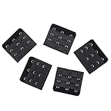 EOZY ブラジャー 延長 調整ホック アンダー補助 3段 5枚セット ブラ ブラック