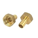 uxcell　ホースパイプ　ホース棘　ホース継手　コネクタ　アダプター　真鍮　14mm　3/4BSPメススレッド 2個入り